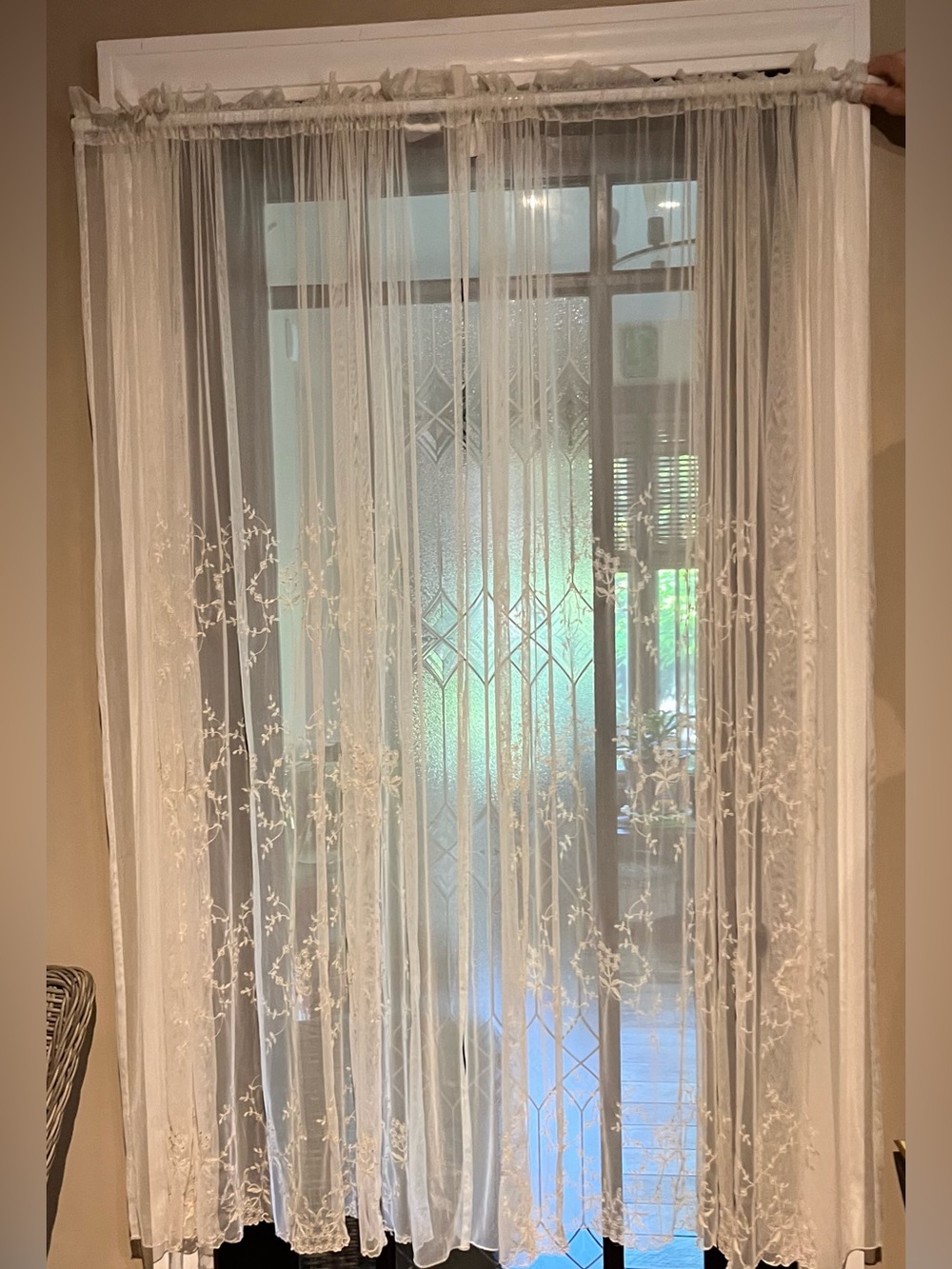 Sheer Embroidered Net Drapes